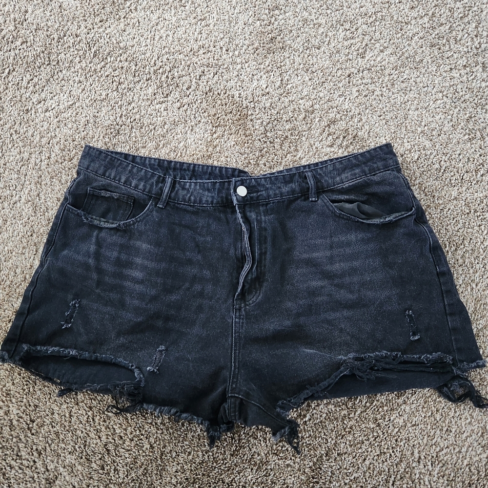 Plus size denim shorts